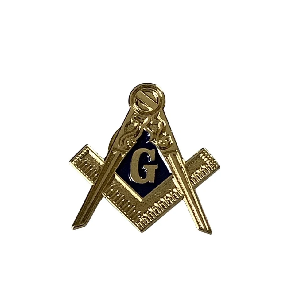 Square Compass Masonic Lapel Pin Unisex OS Gold Blue Compass Grandpacore